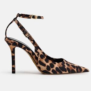 Cape Robbin🔥Leopard Print Pointed Toe Slingback Ankle Strap High Heels Sz 8.5 🔥
